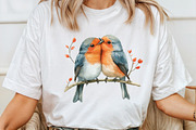 Watercolor Robin Birds Clipart, Fall, an Illustration by Pixels.Craft (Thumbnail 5 of 7)