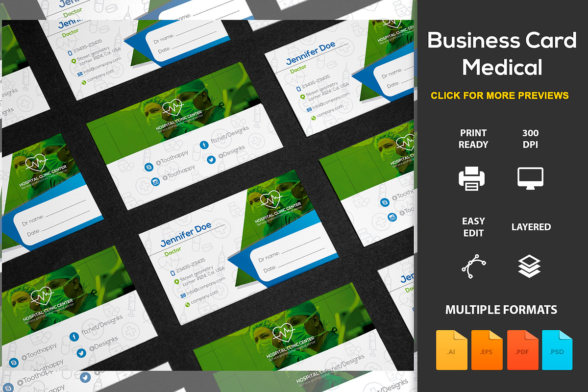 Business Card Medical, a Business Card Template by DesignsStore (Photo 1 of 3)