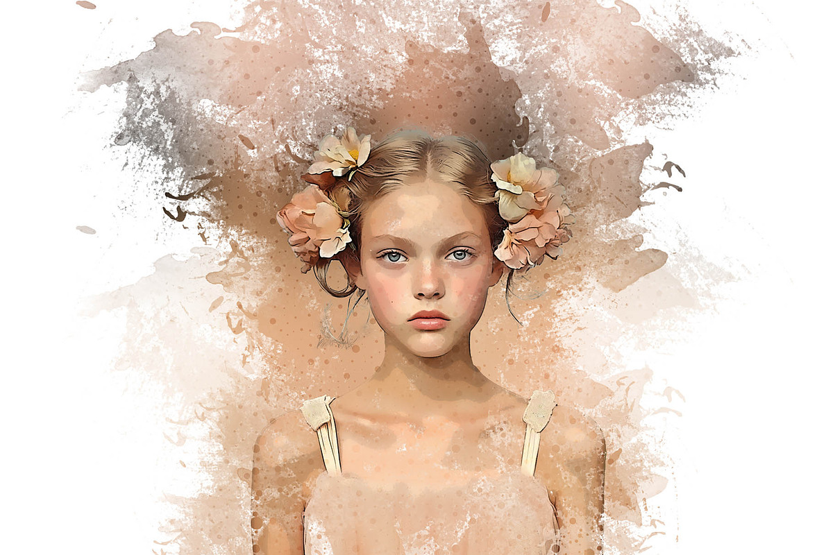 Focus Watercolor Art Action, an Action Add-On by Photoshop Action (Photo 2 of 12)