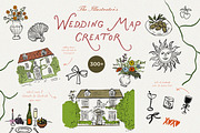 Handmade Quirky Wedding Map Creator, an Object Graphic by Laras Wonderland (Thumbnail 1 of 14)