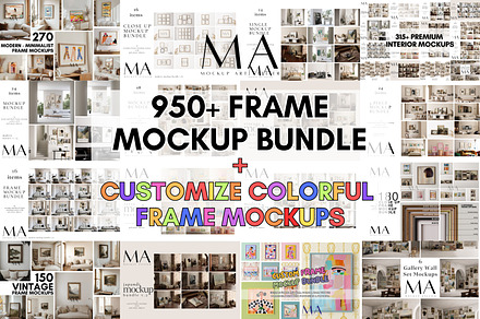 Mega Interior & Frame Mockup Bundle, a Household Mockup by Mockup Art Atelier