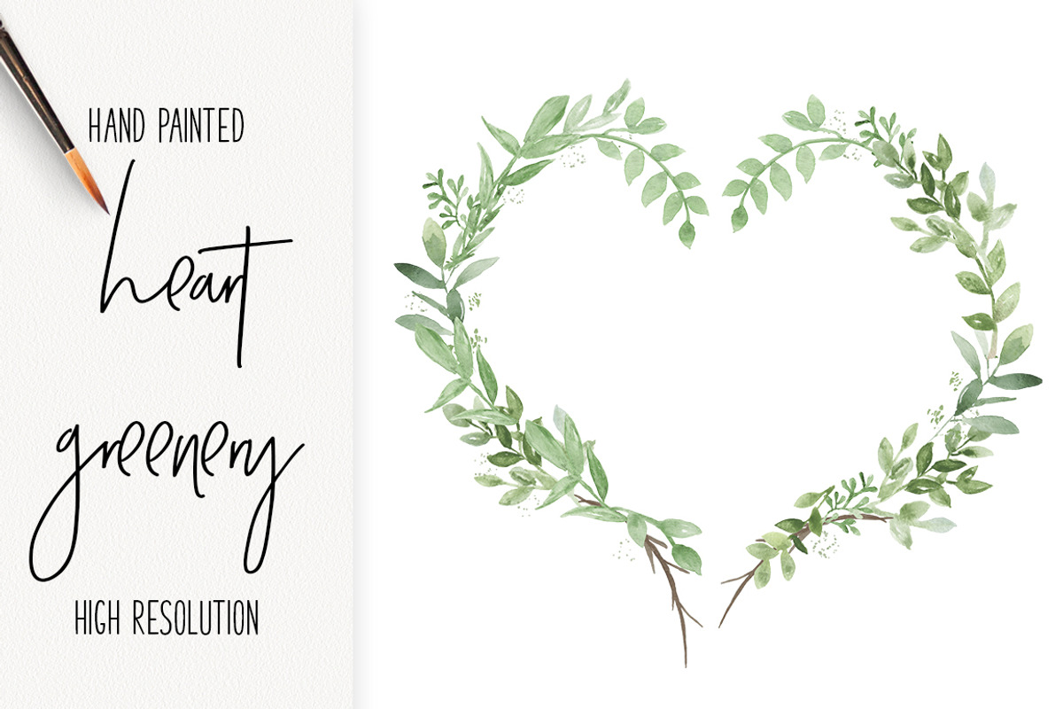 Valentine's Day Greenery Wreath, an Illustration by DailyMiracleDigitals,LLC (Photo 1 of 6)