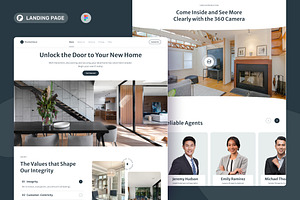 HomeVest - Real Estate Landing Page, an UI Kit Template by peterdraw