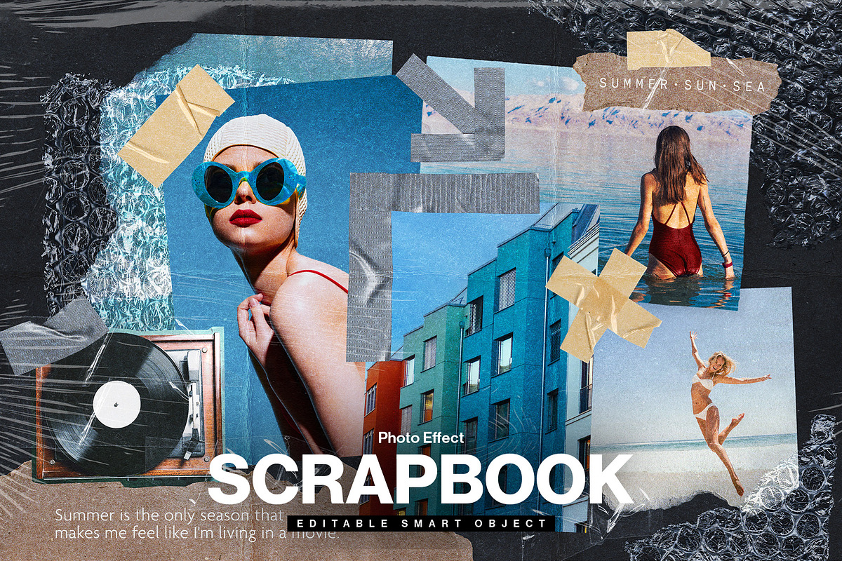 Scrapbook Photo Collage Template, a Layer Style Add-On by DesignerCandies
