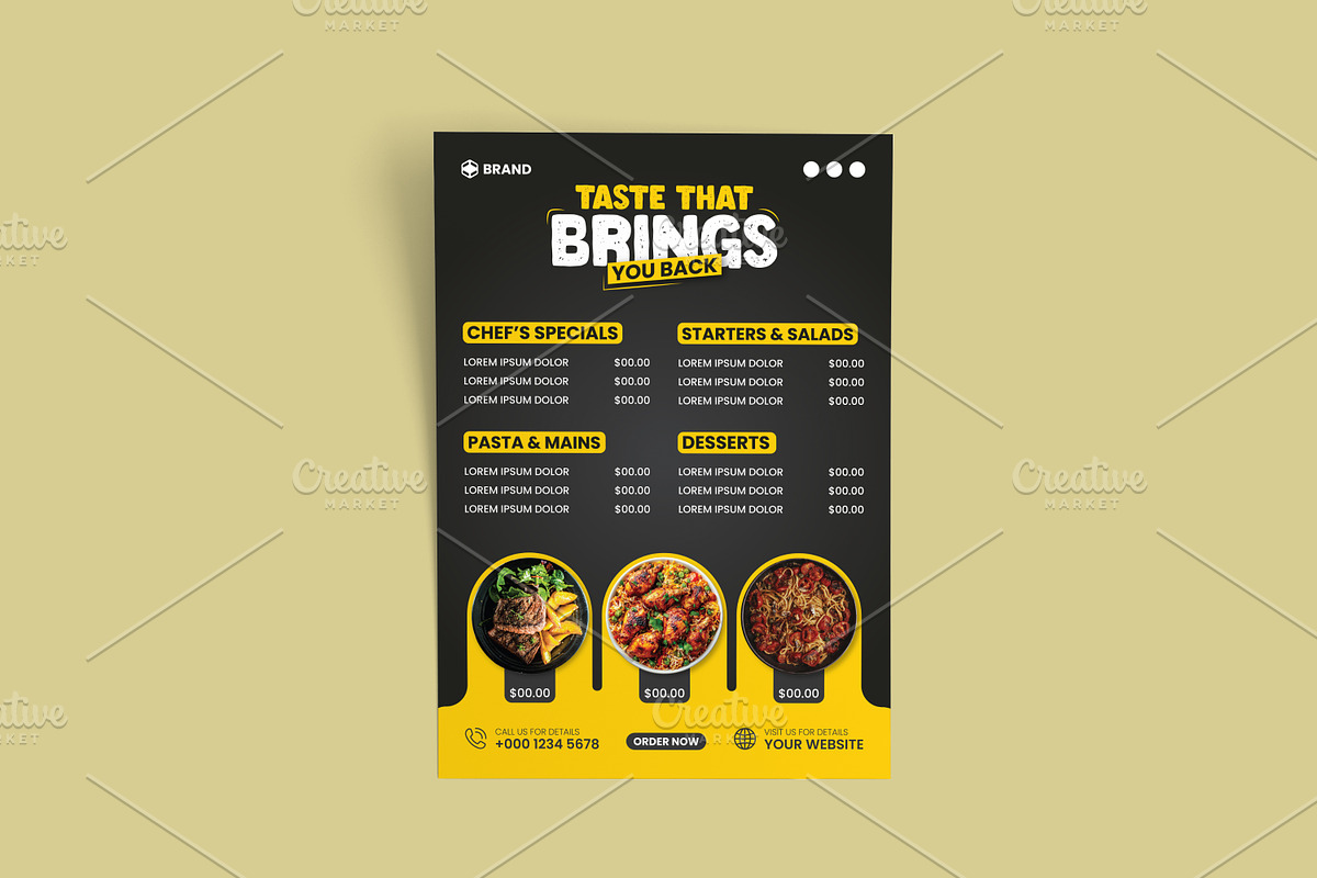 Restaurant Food Menu Design | Flyer, a Flyer Template by vectorlnk (Photo 3 of 4)