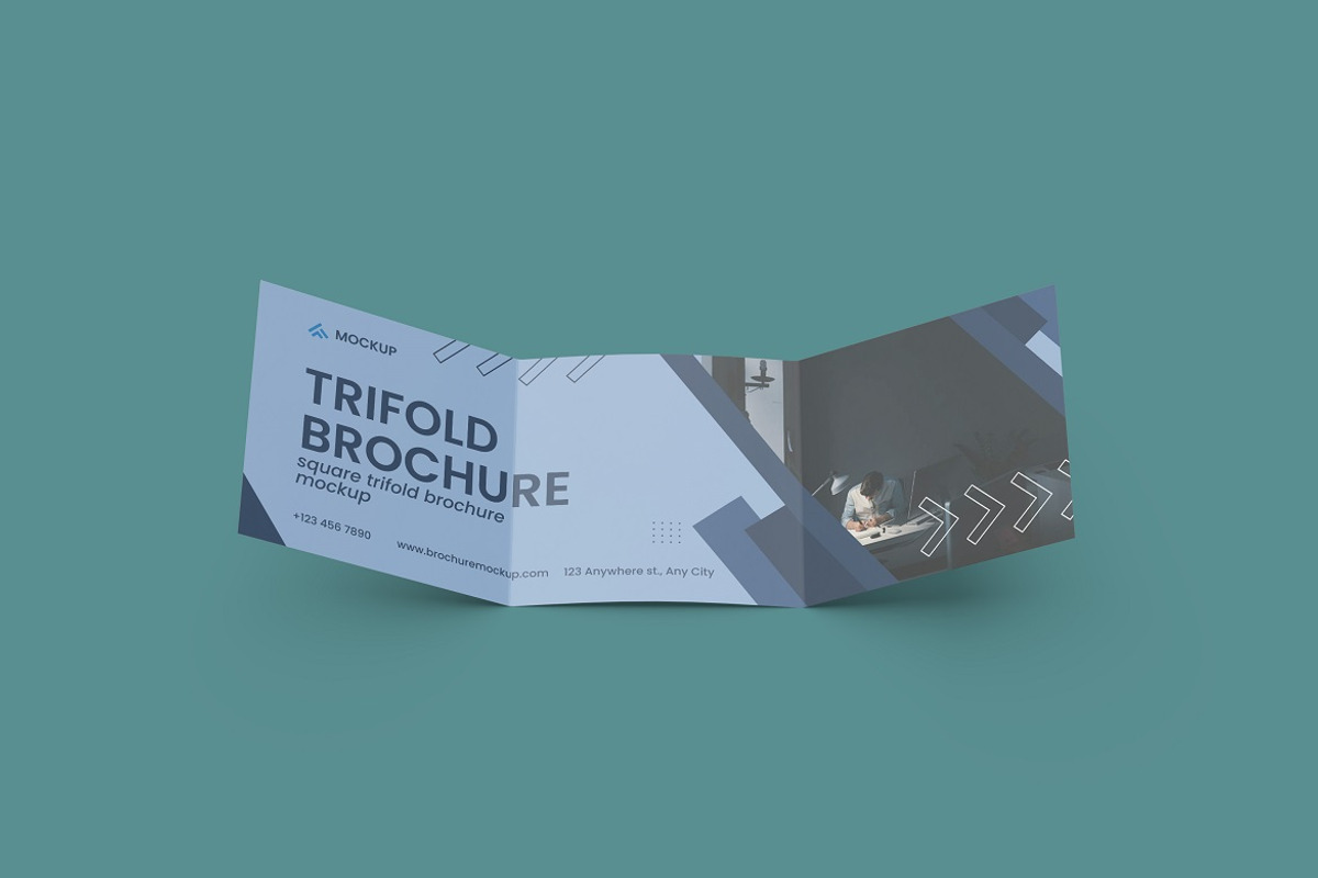 Square Trifold Brochure Mockup, an Advertising Mockup by YurnalisPerix (Photo 3 of 5)