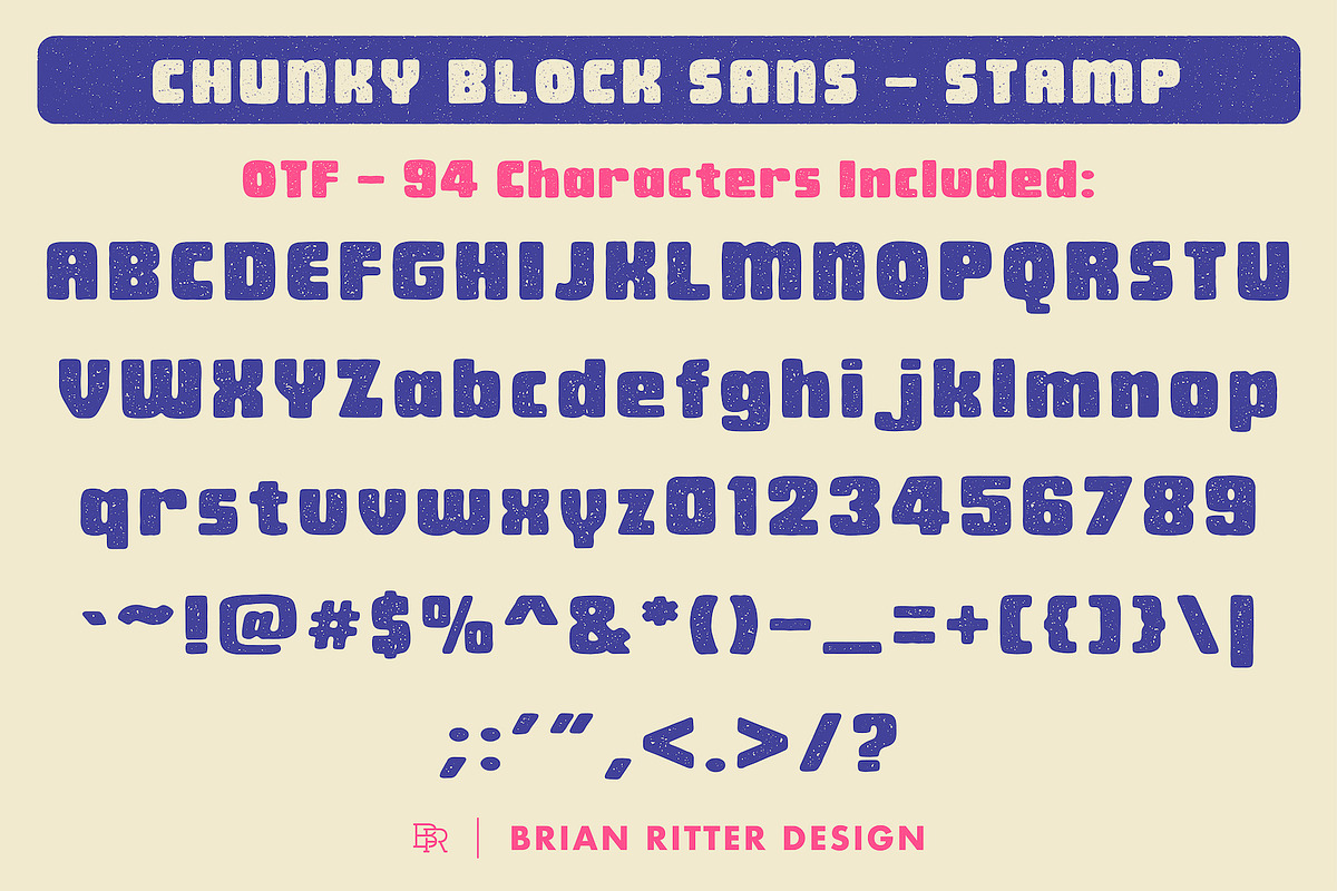 Chunky Block Sans Font, a Sans Serif Font by Brian Ritter Design (Photo 6 of 6)