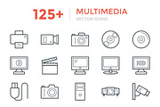 125+ Multimedia Vector Icons, an Outline Icon by Vectors Market (Thumbnail 1 of 3)