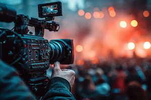 Cameraman filming a concert crowd vi, a Photo by Pixeness Studio