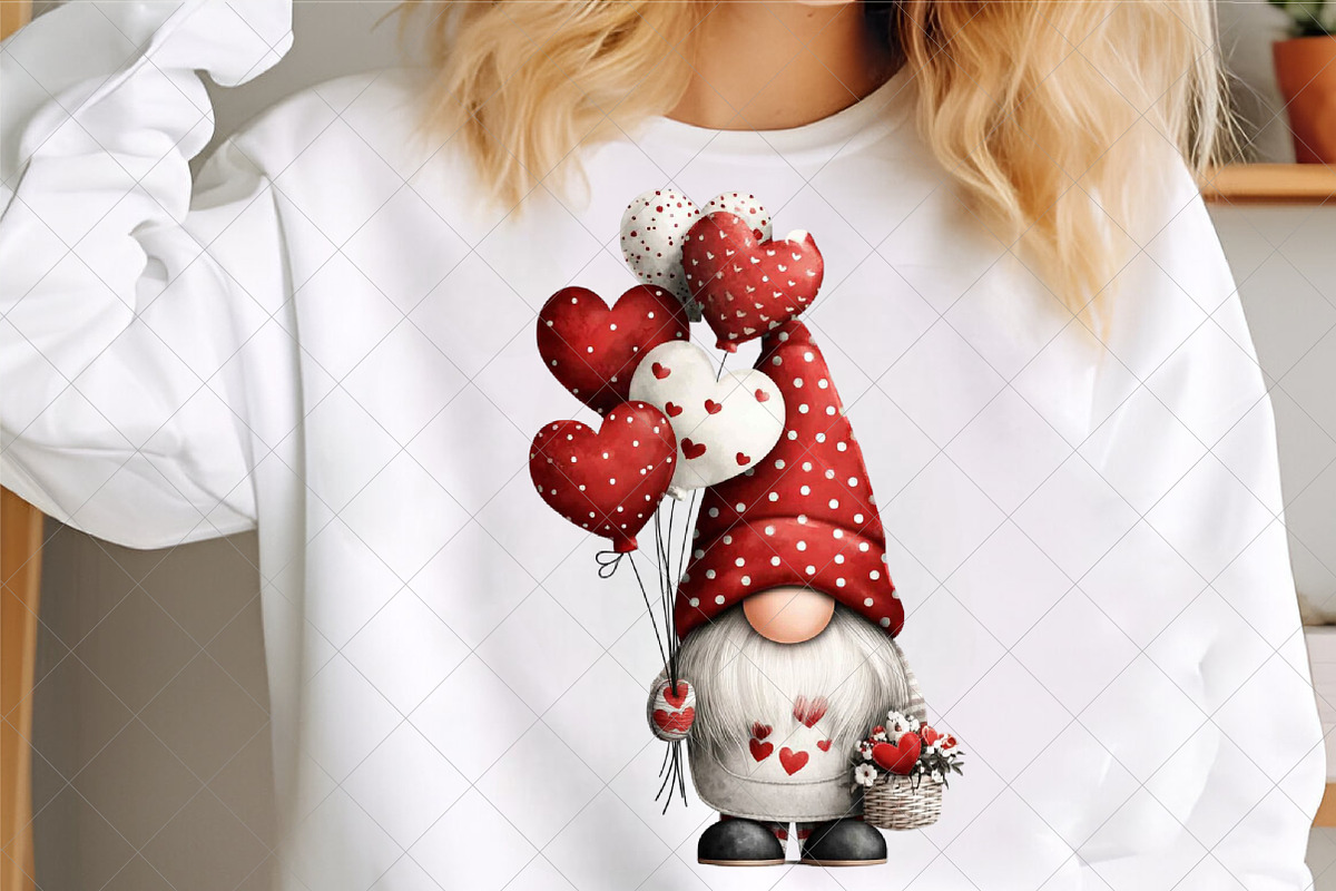 Watercolor Valentines Gnome Clipart, an Illustration by SinaCreation (Photo 6 of 7)