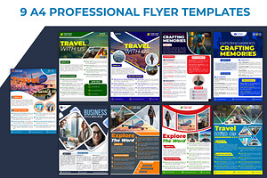 9 A4 Professional Flyer Templates, a Marketing Template by Triple M Graphics