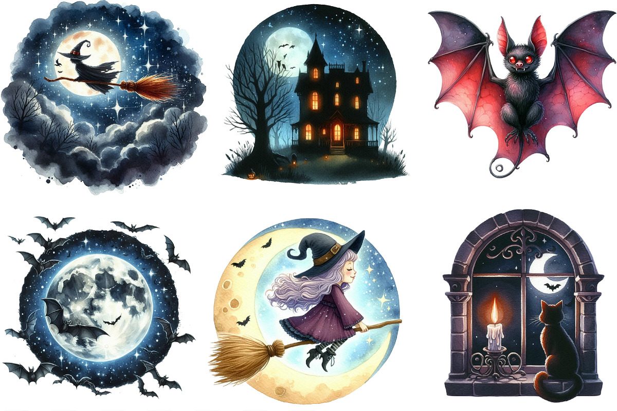 Halloween Night Clipart, an Illustration by Designking (Photo 2 of 4)