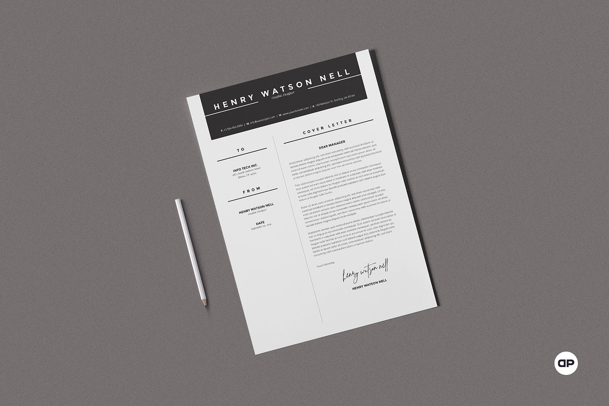 Clean Resume/Cv, a Resume Template by AyshaCanvas (Photo 7 of 7)