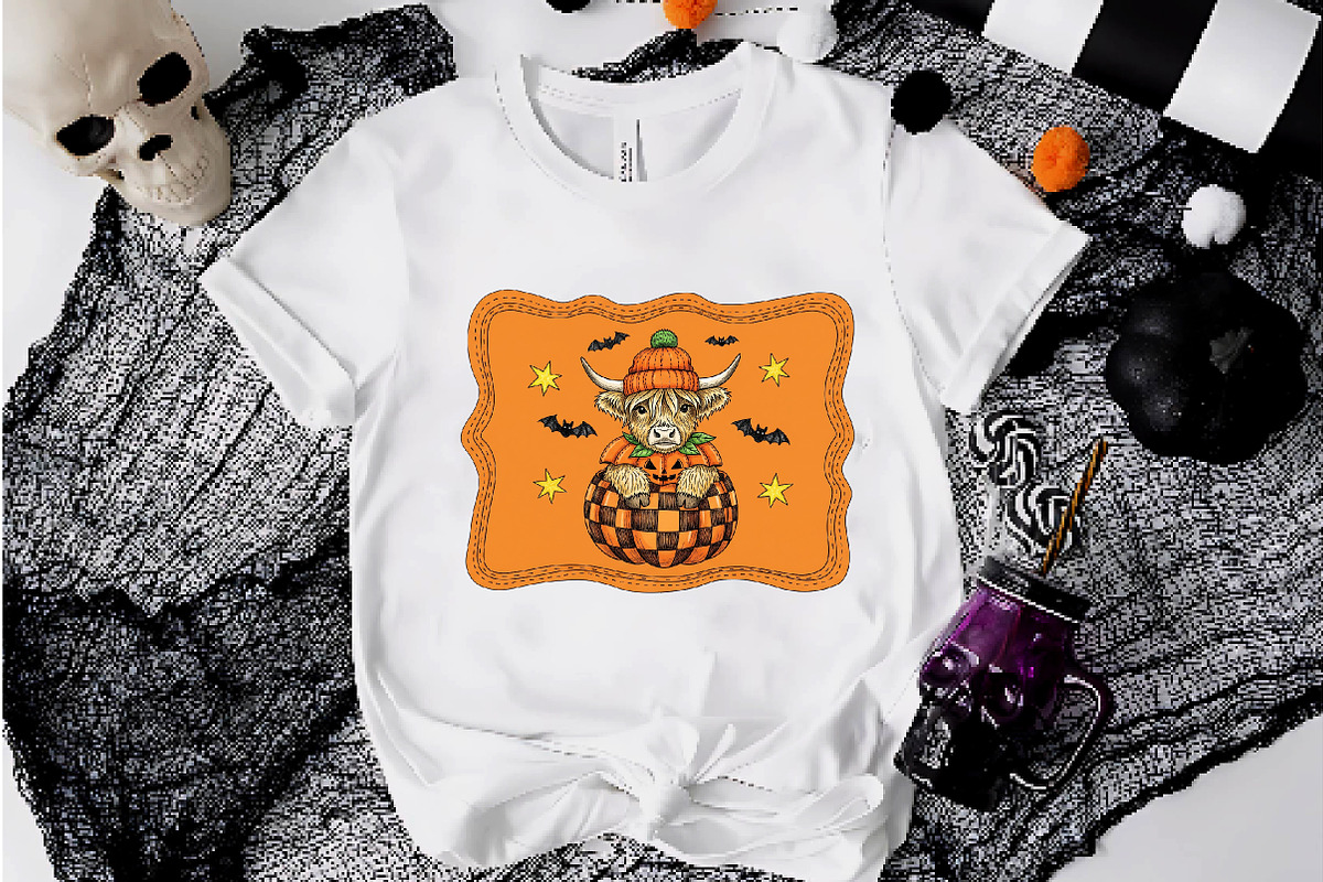 Halloween Highland Cow Frame Png, an Illustration by Dream Creation (Photo 2 of 5)