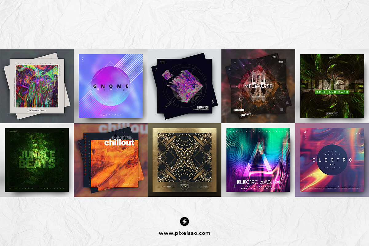 Abstract Album Cover Artworks Bundle, a Social Media Template by pixelsao (Photo 3 of 6)