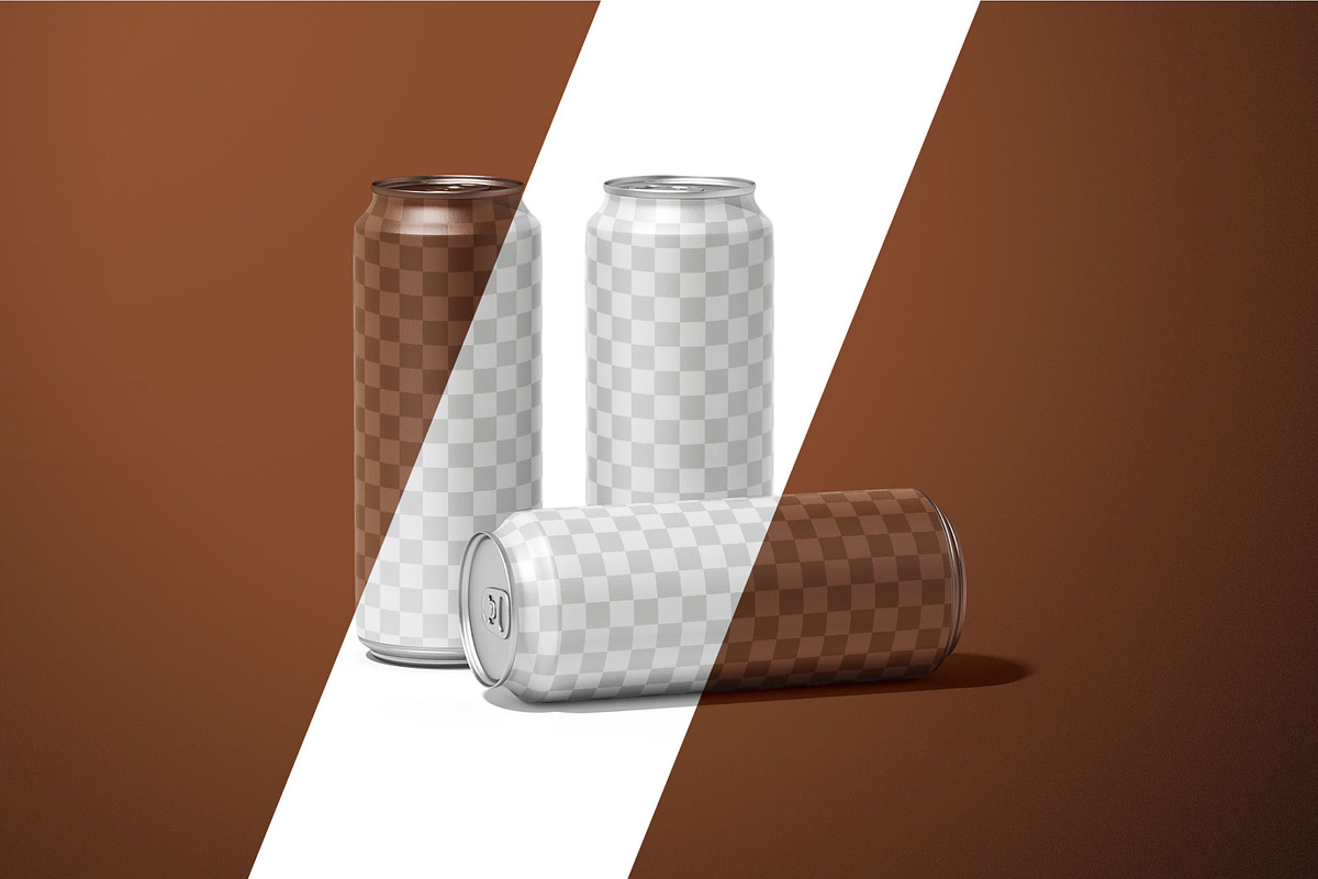 Soda Can Mockup Set, a Cups & Container Mockup by mockupatelier (Photo 3 of 12)