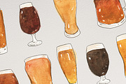 Watercolor Beer Glasses, an Illustration by R.Ewers Designs (Thumbnail 3 of 3)