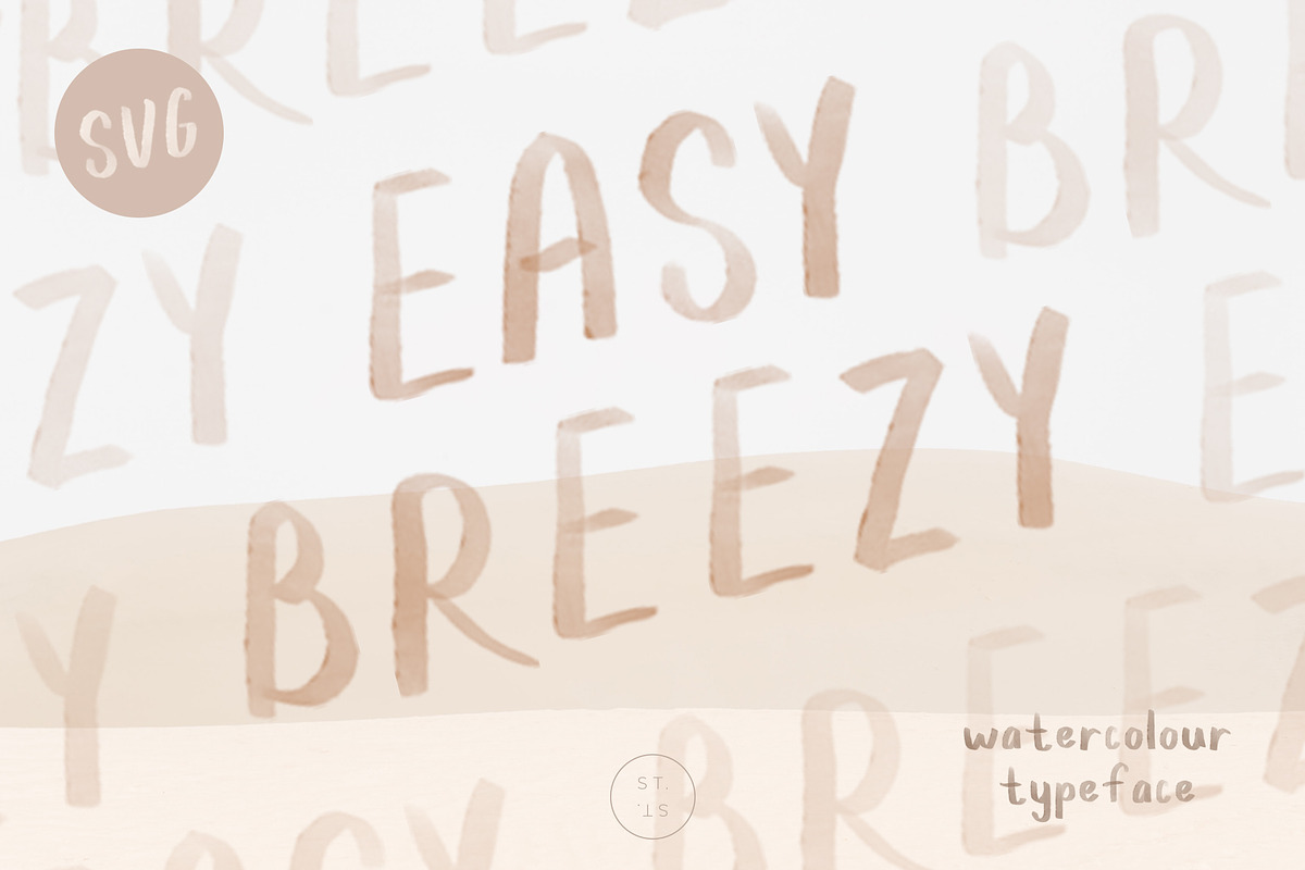 Easy Breezy SVG Watercolor Font, a Sans Serif Font by Saint Street Creative (Photo 1 of 6)