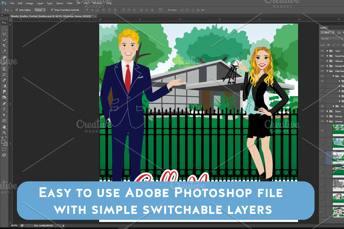REAL ESTATE PORTRAIT CREATOR, a Work Illustration by Lauren Lesley Studio (Photo 10 of 12)