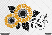 Sunflower SVG PNG Design Bundle, an Illustration by Actual Pixel (Thumbnail 27 of 30)