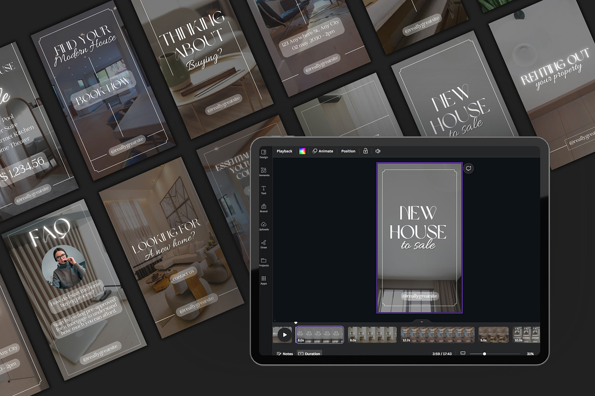 100 Realtor Reel Canva Templates, a Templates & Theme by TemplateCastleStore (Photo 3 of 10)