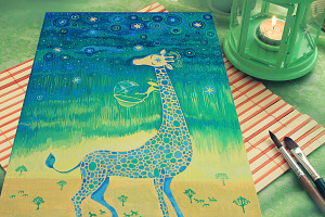 Giraffe and Alien. 