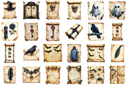Halloween Goth Old Paper Clipart, an Illustration by Sublimation Artist (Thumbnail 2 of 6)
