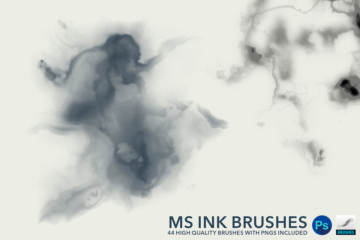 44 Ink Brushes for Photoshop, a Brush Add-On by Creative Graphics (Photo 4 of 7)