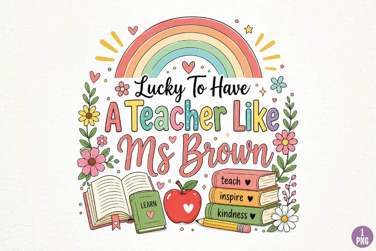Rainbow Teacher Sublimation Design, a Seasonal Illustration by DreamPrint404 (Photo 1 of 6)