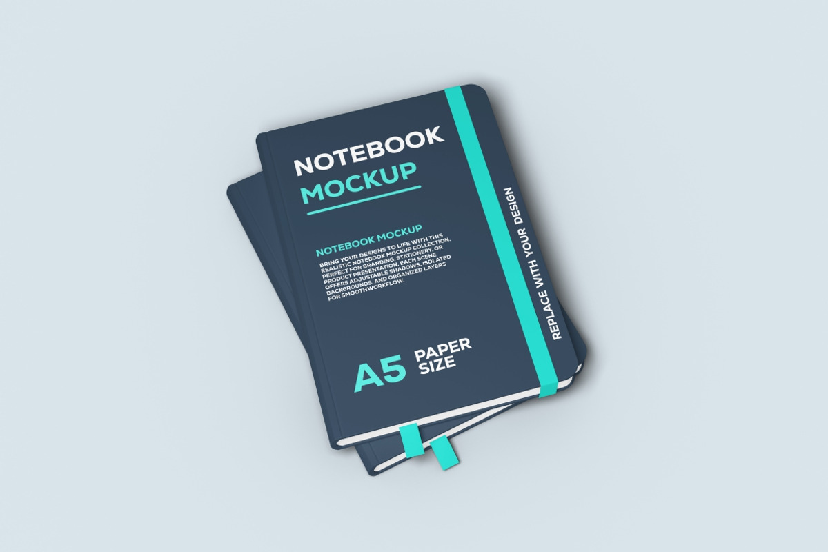 High Quality Notebook Mockup, a Books & Magazine Mockup by LOGTURNAL (Photo 3 of 4)