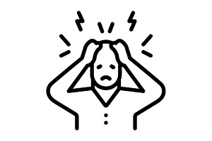 Disorder anxiety black icon, an Outline Icon by Creative priyanka