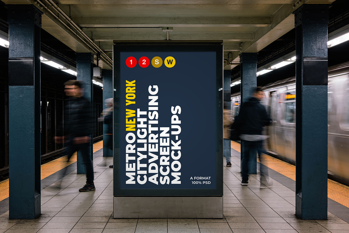 New York Metro Ad Screen Mock-Up 2, an Advertising Mockup by Graphic Shelter (Photo 7 of 8)