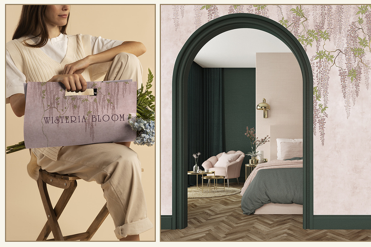 Fresco collection Wisteria bloom, a Wallpaper Graphic by Natalia0307 (Photo 25 of 25)