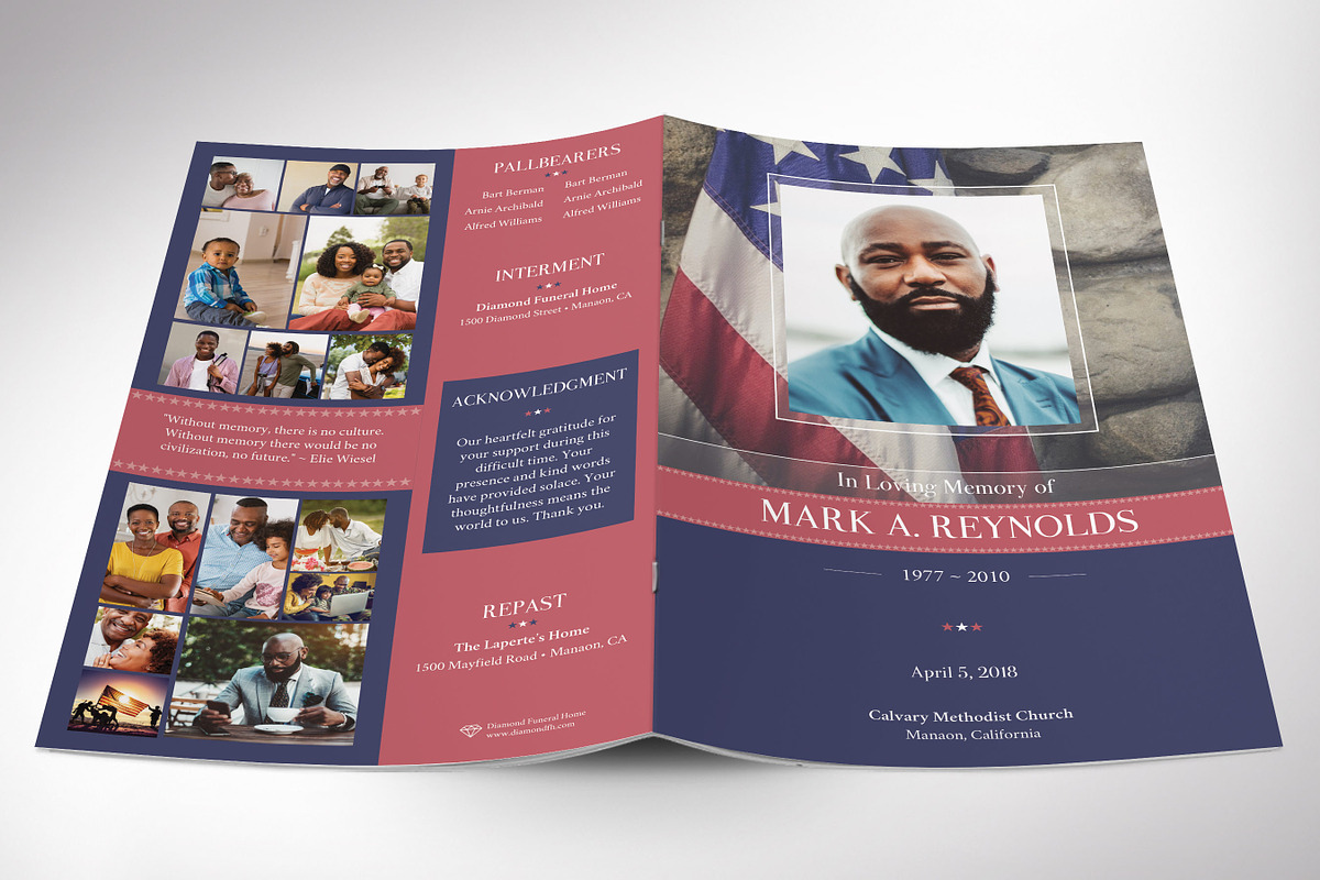 American Military Funeral Program 8p, a Brochure Template by Godserv Designs (Photo 1 of 11)
