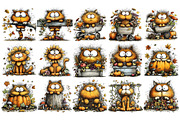 Whimsical Quirky Autumn Cat PNG, a Seasonal Illustration by Nicolle's Colorful Art (Thumbnail 4 of 6)
