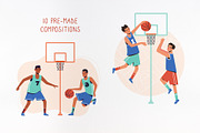 Basketball players. Illustrations, an Illustration by Anna Summer (Thumbnail 3 of 5)