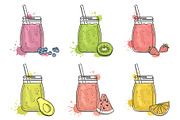 Smoothie vector illustrations, a Graphic by InkySplash (Thumbnail 1 of 4)
