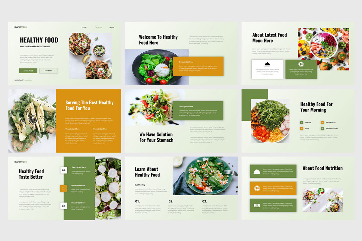 Healthy Food - Presentation Template, a Presentation Template by Haidezign