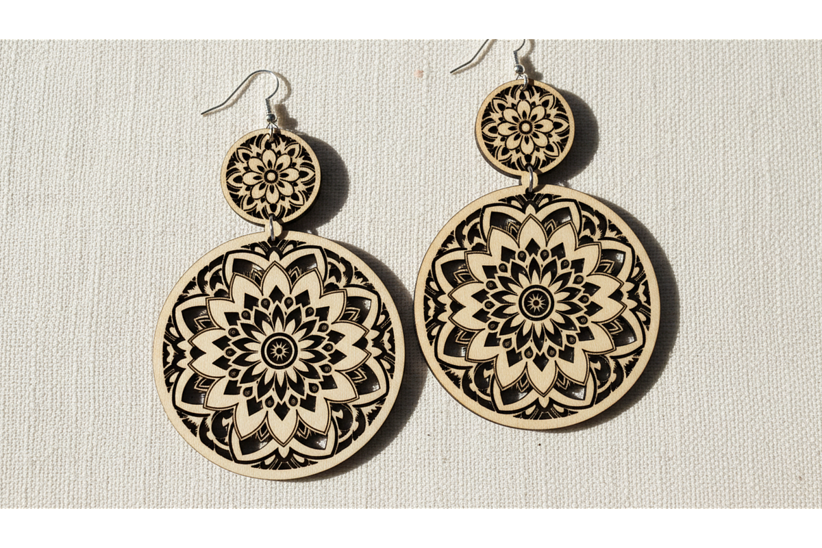 Floral Drop Earring SVGs, a Graphic by hafijul (Photo 9 of 11)