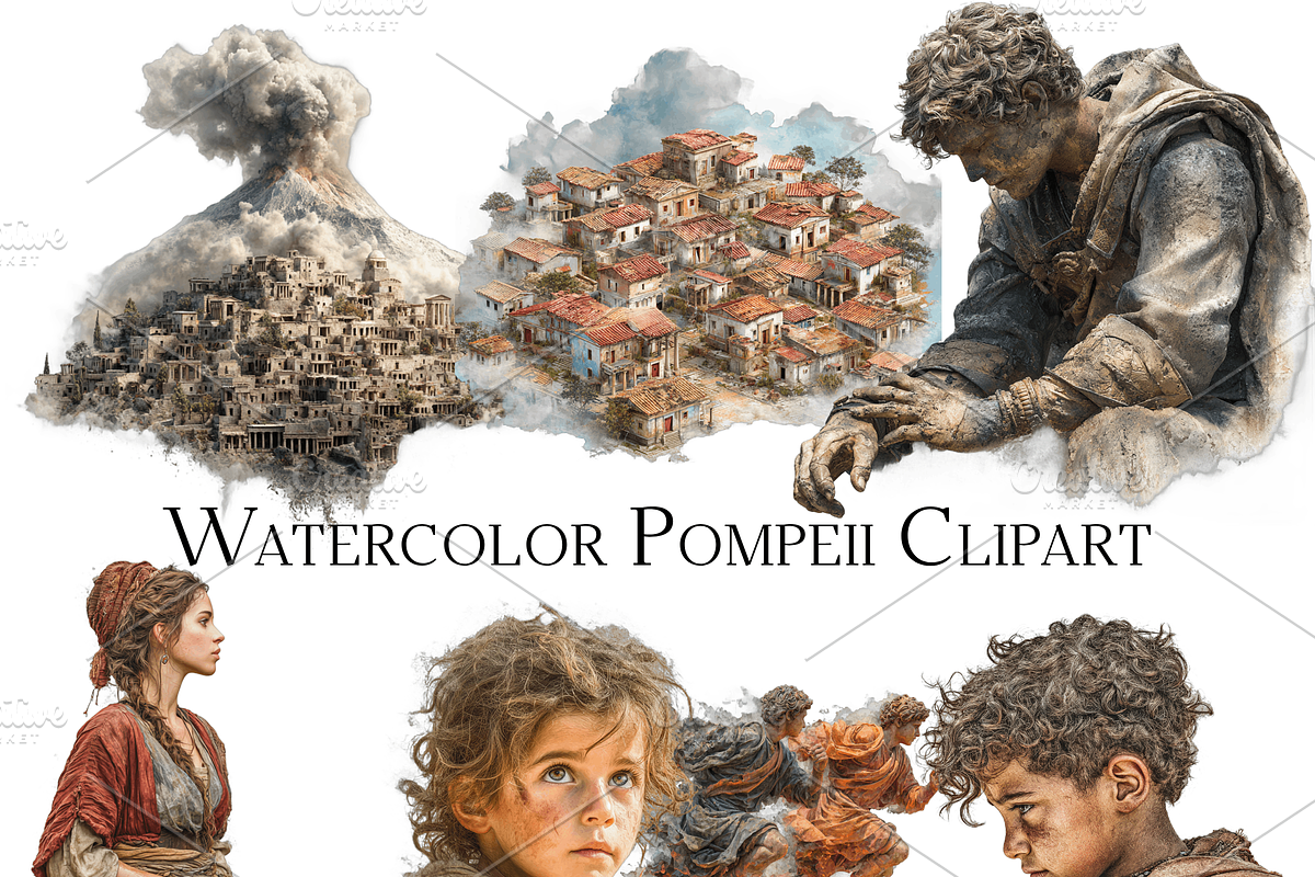 Watercolor Pompeii Clipart, an Object Graphic by ArtisticTimberStudio (Photo 2 of 2)