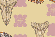 Hawk Moth, Cotton and Shark Tooth, a Pattern Graphic by NayaChu (Thumbnail 7 of 10)
