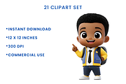 Happy Kiddo Boy Clipart Bundle, a Person Illustration by ninakosh (Thumbnail 10 of 10)