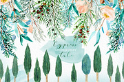 Cypress. Watercolor clipart, a Decorative Illustration by LABFcreations (Thumbnail 9 of 12)