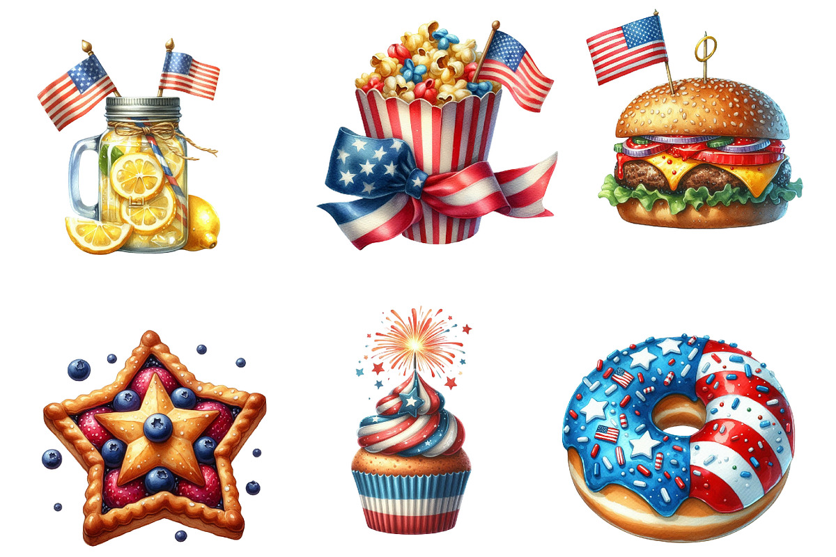 Patriotic Party Foods PNG, an Illustration by SinaCreation (Photo 3 of 5)
