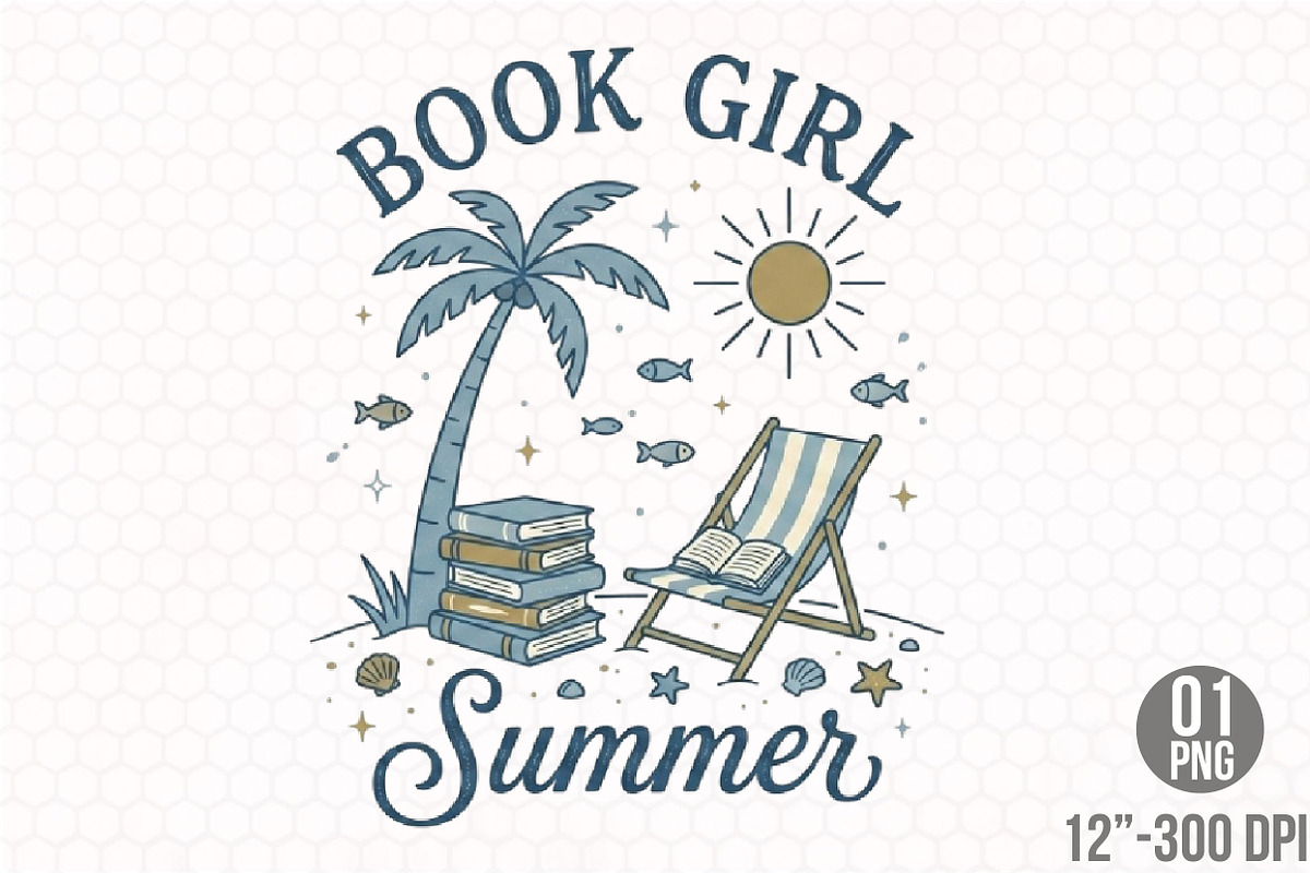 Book Girl Summer Png, a Seasonal Illustration by Designking (Photo 1 of 4)