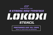 Lokoxi Stencil - Full Family, a Sans Serif Font by Anfound Type (Thumbnail 1 of 14)