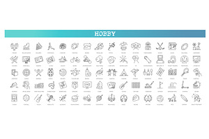 Hobbies and interest icons set, an Icon by Tettygreen