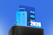 New Year 2026 3D Icon Pack, an Object Illustration by pixelmock (Thumbnail 6 of 13)