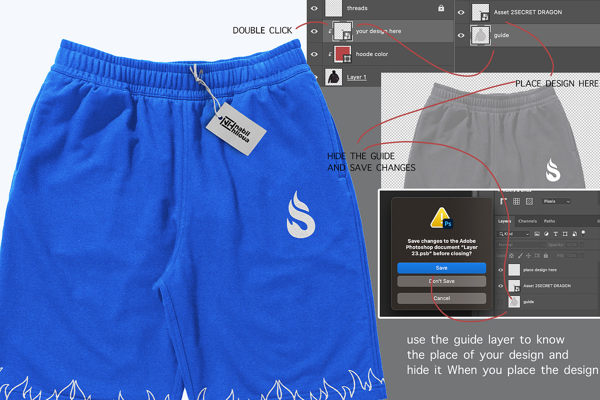 back and front short pant PSD Mockup, a Bottom Mockup by NH graphic (Photo 2 of 4)