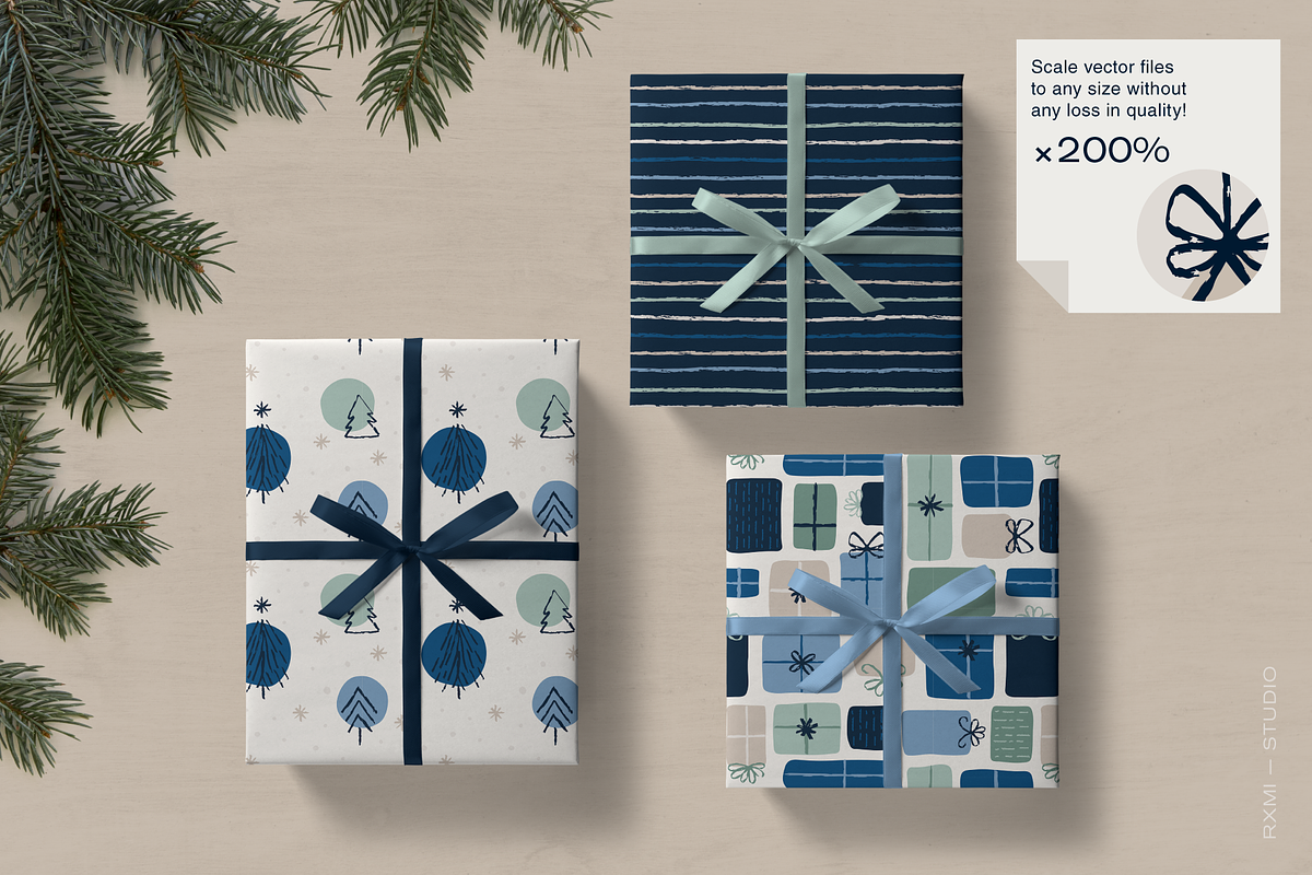 Snowy Christmas Patterns and Clipart, a Pattern Graphic by Rxmi Studio (Photo 6 of 9)